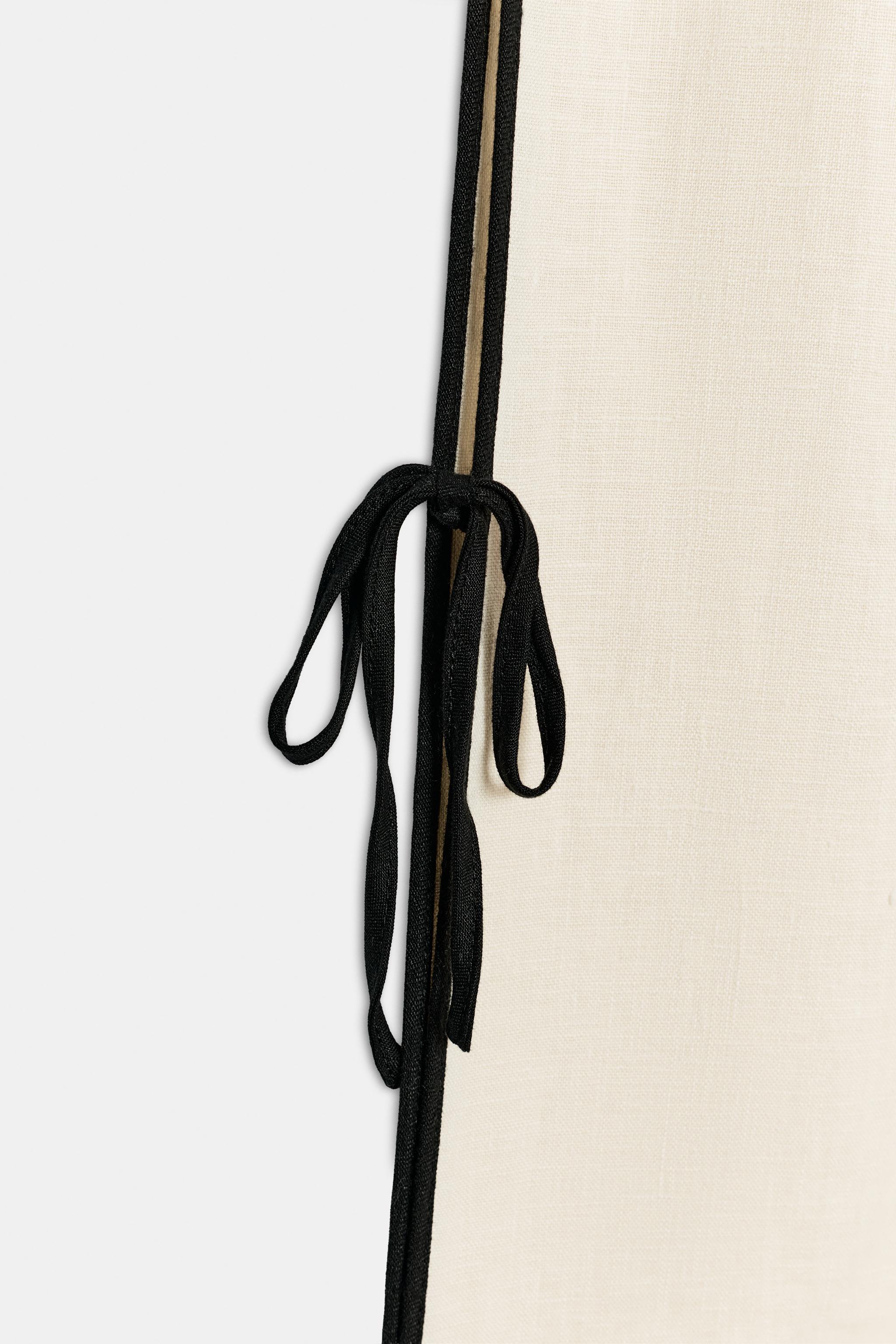 100% LINEN PIPING TROUSERS ZW COLLECTION